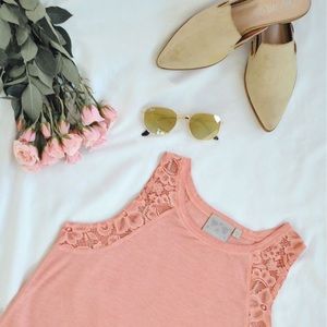 Dantelle Sleeveless Lace Detail Shoulder Top